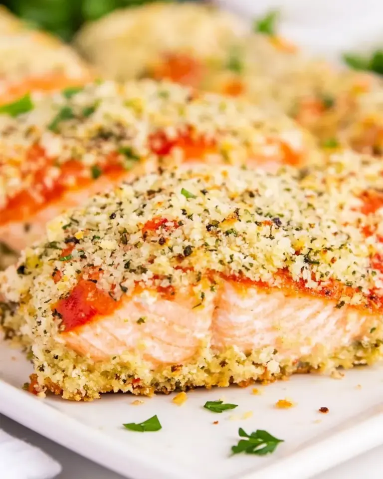 Homemade Baked Salmon with Parmesan Herb Crust photo