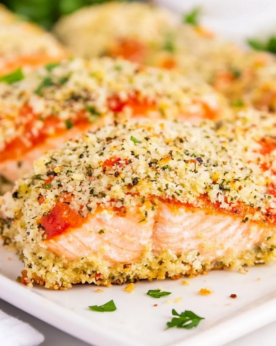 Homemade Baked Salmon with Parmesan Herb Crust photo