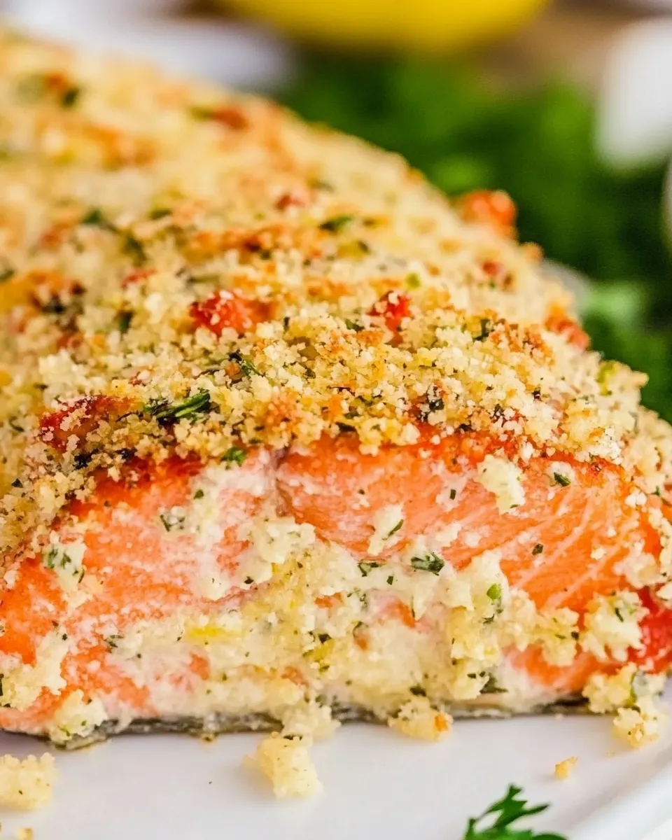 Easy Baked Salmon with Parmesan Herb Crust recipe image