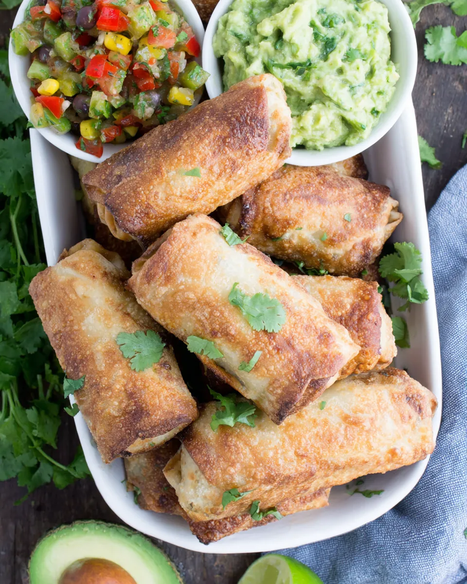 Delicious Baked Southwestern Chicken Egg Rolls dish photo