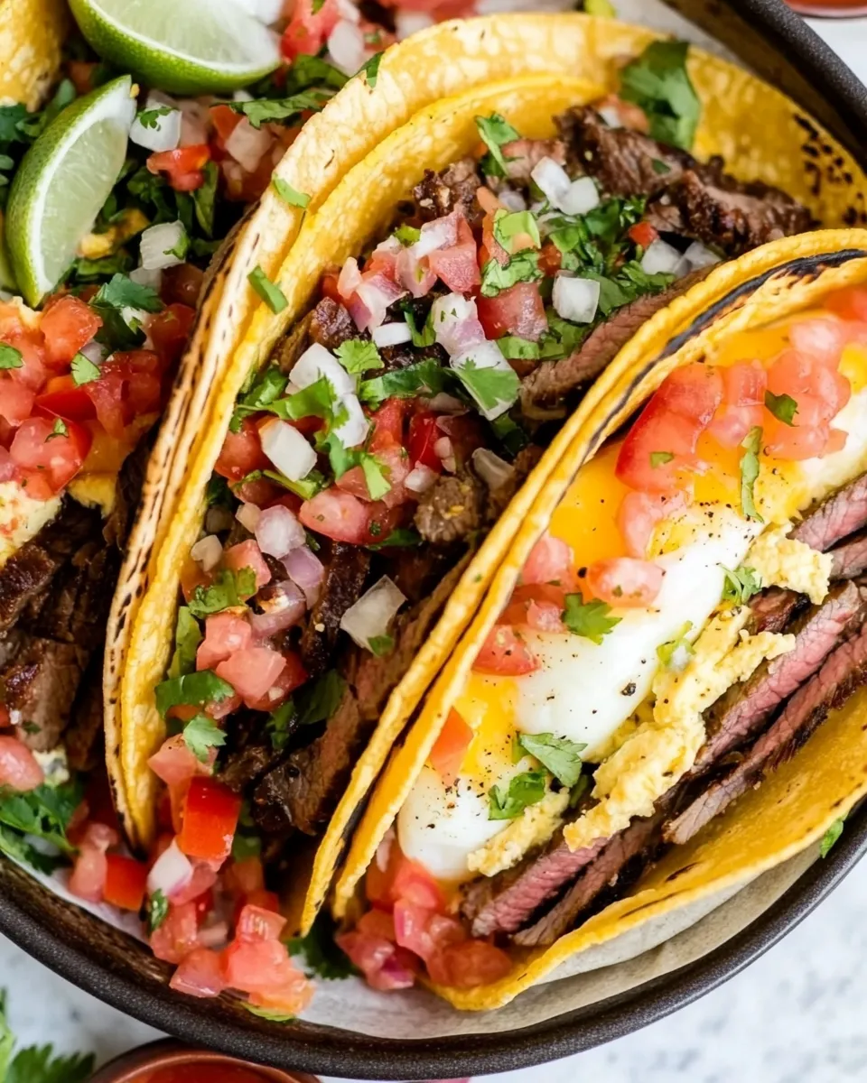 Delicious Baked Steak and Eggs Tacos (Breakfast Tacos Recipe) dish photo