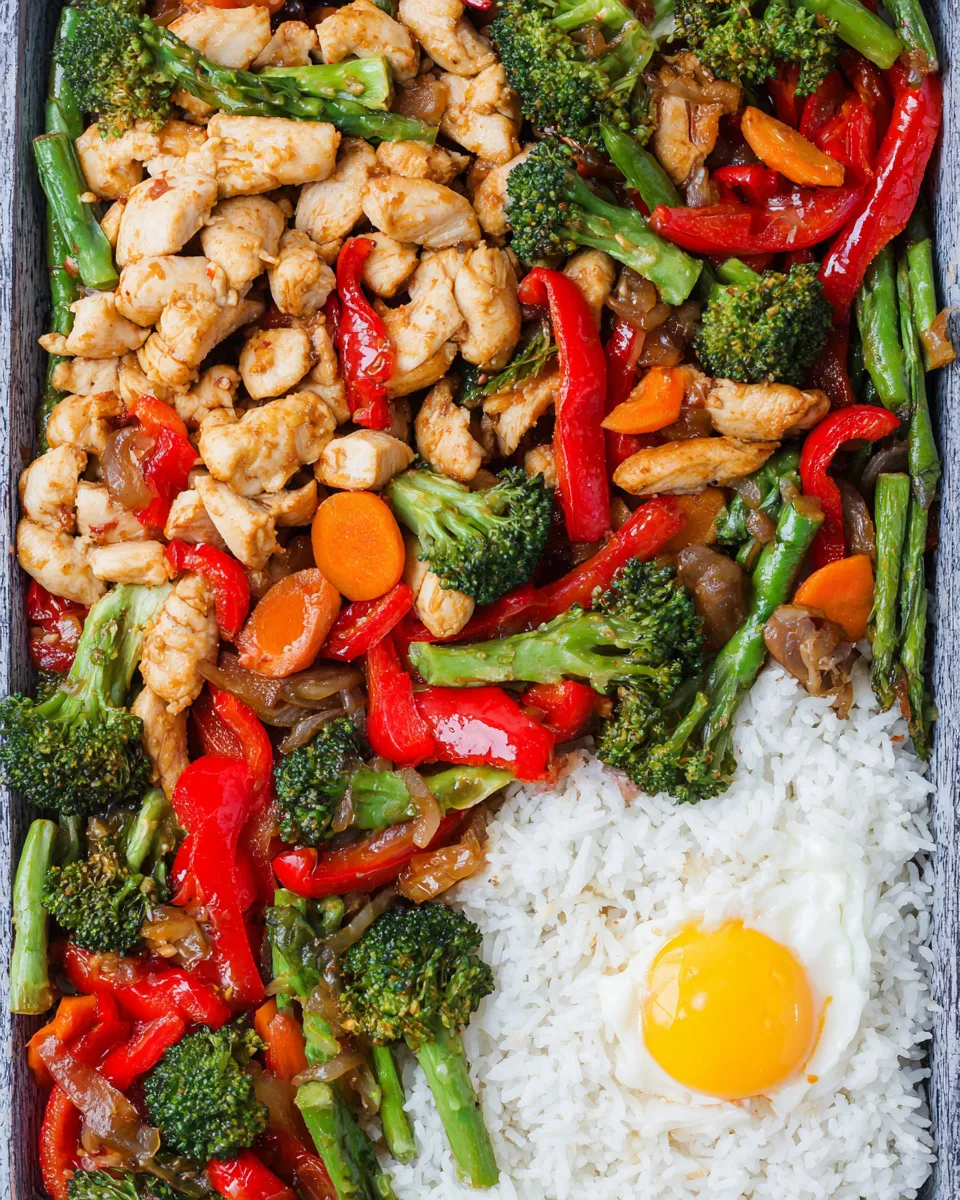 Delicious Baked Sweet Chili Chicken & Veggies plate image