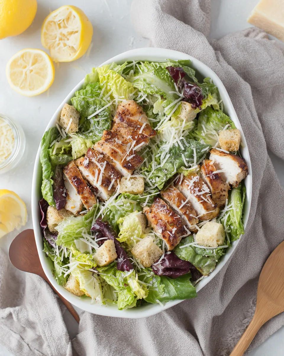 Easy Balsamic Baked Chicken Caesar Salad recipe photo