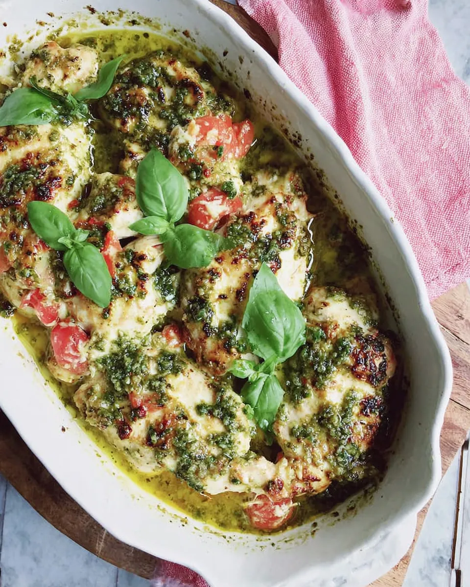Easy Basil Pesto Chicken food shot