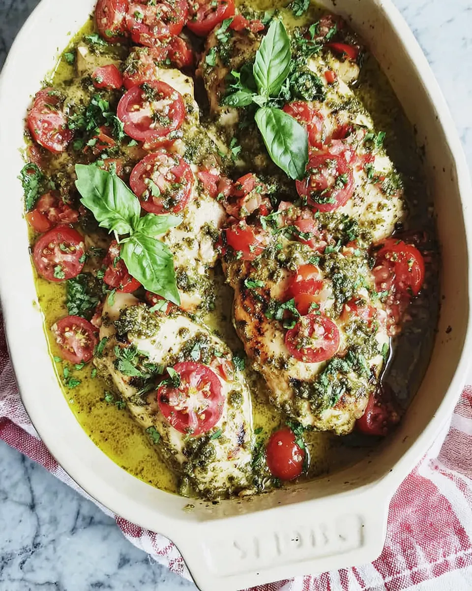Delicious Basil Pesto Chicken plate image