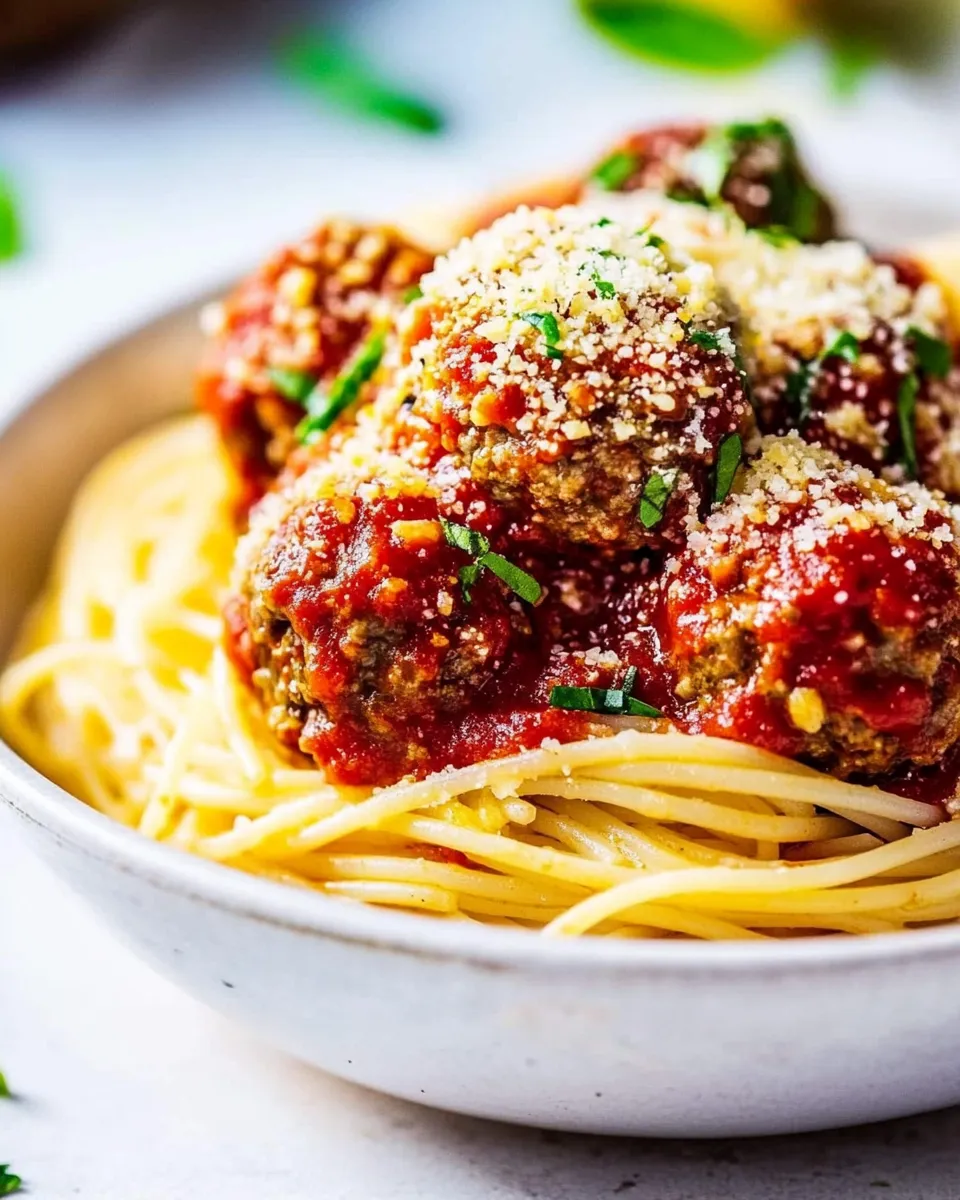 delicious Best Ever Spaghetti and Meatballs plate image
