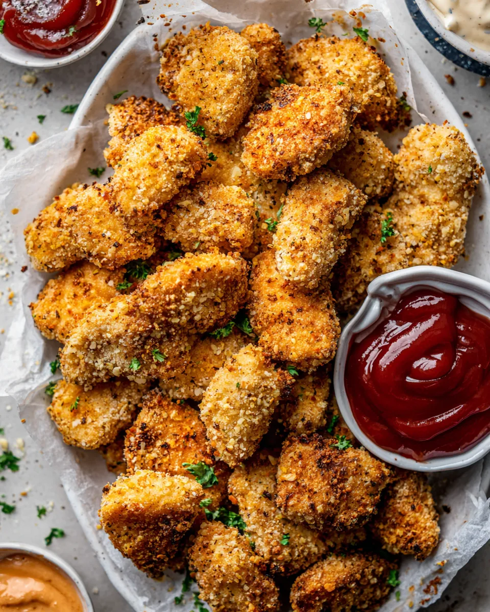 Classic Better Than The Snack Bar Baked Chicken Nuggetswith all the sauces. dish photo