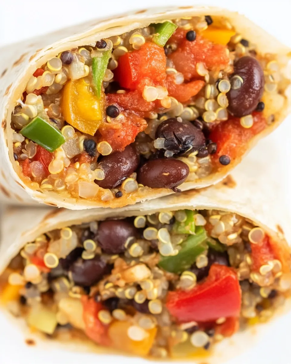 Homemade Black Bean & Quinoa Fajita Burrito photo