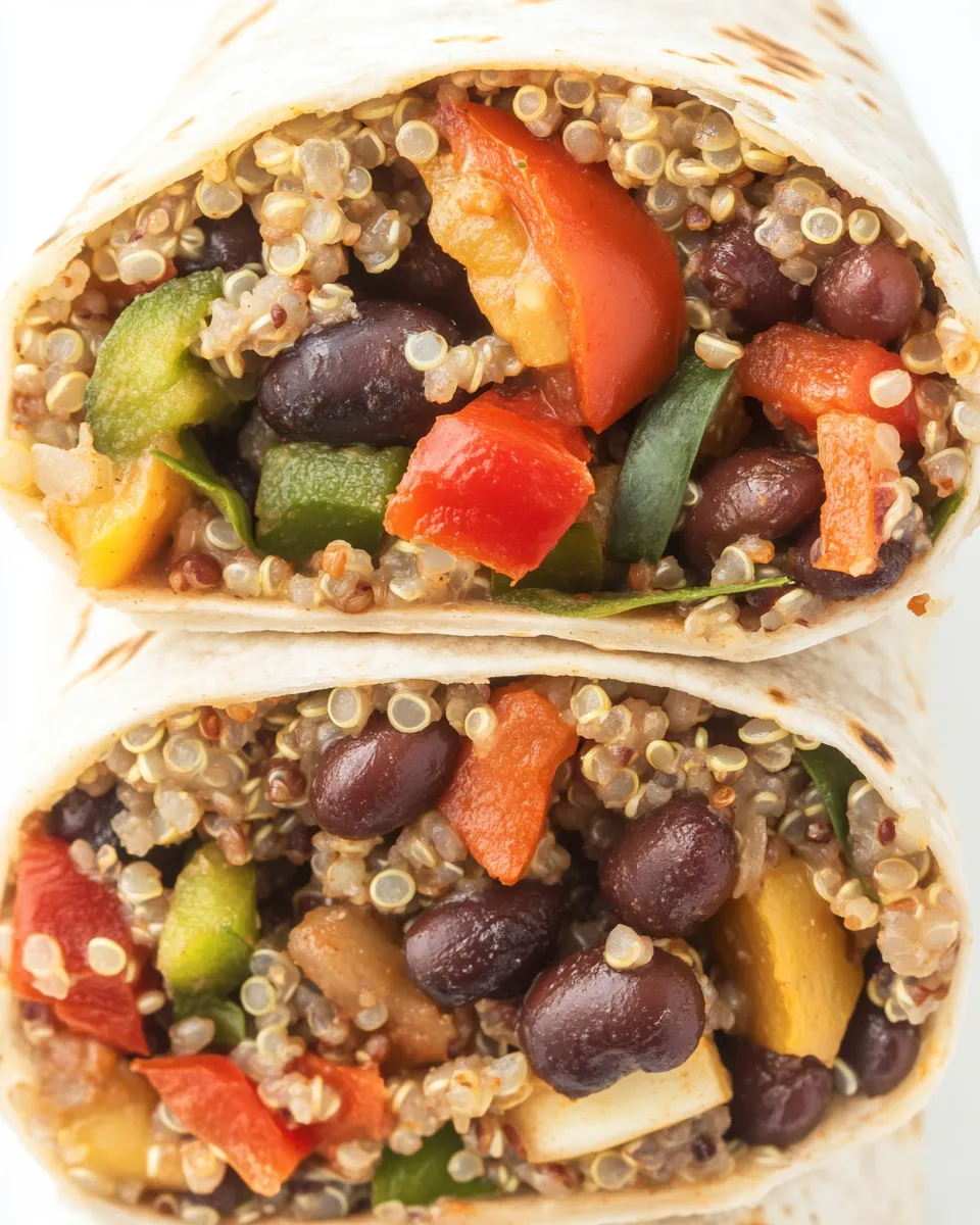 Easy Black Bean & Quinoa Fajita Burrito recipe photo