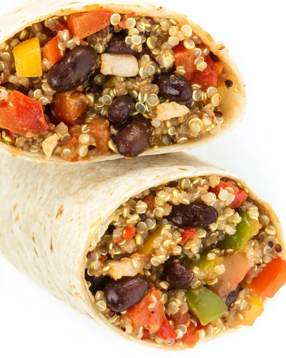 Delicious Black Bean & Quinoa Fajita Burrito dish photo
