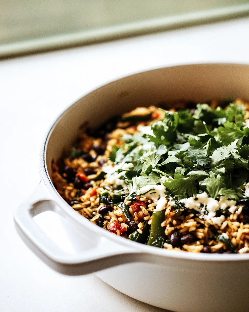 Classic Black Beans & Rice with Roasted Poblanos and Garlic image