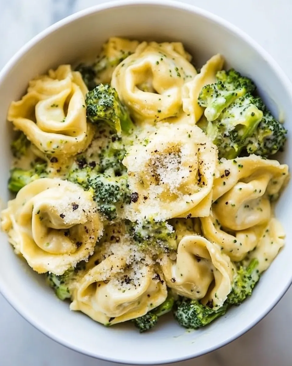 Classic Broccoli Alfredo Tortellini Recipe image