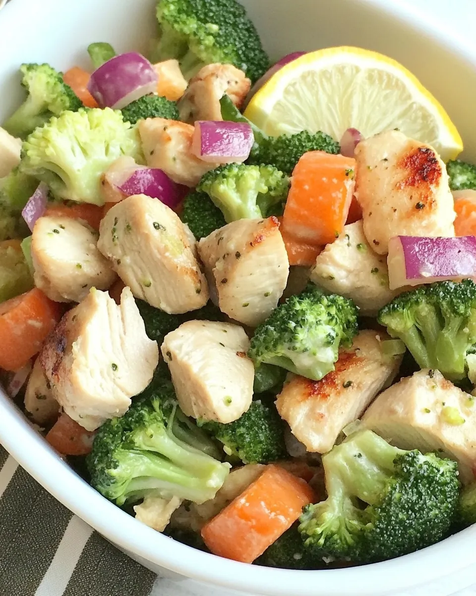 Classic Broccoli and Chicken Salad with Lemon Dressing image