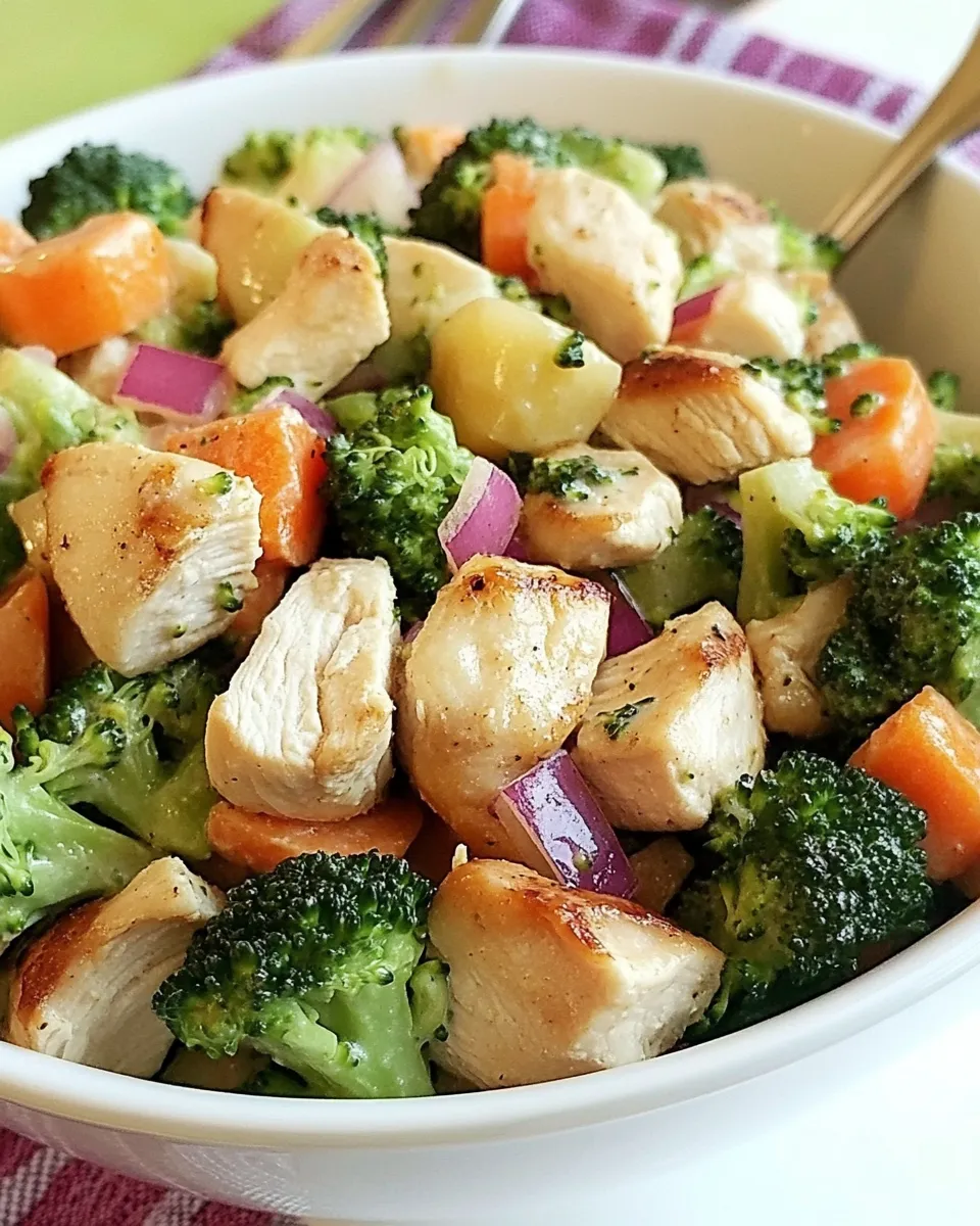 Easy Broccoli and Chicken Salad with Lemon Dressing recipe photo