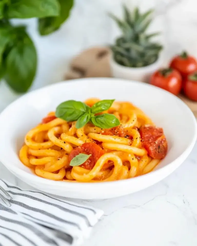 Homemade Bucatini Pomodoro photo