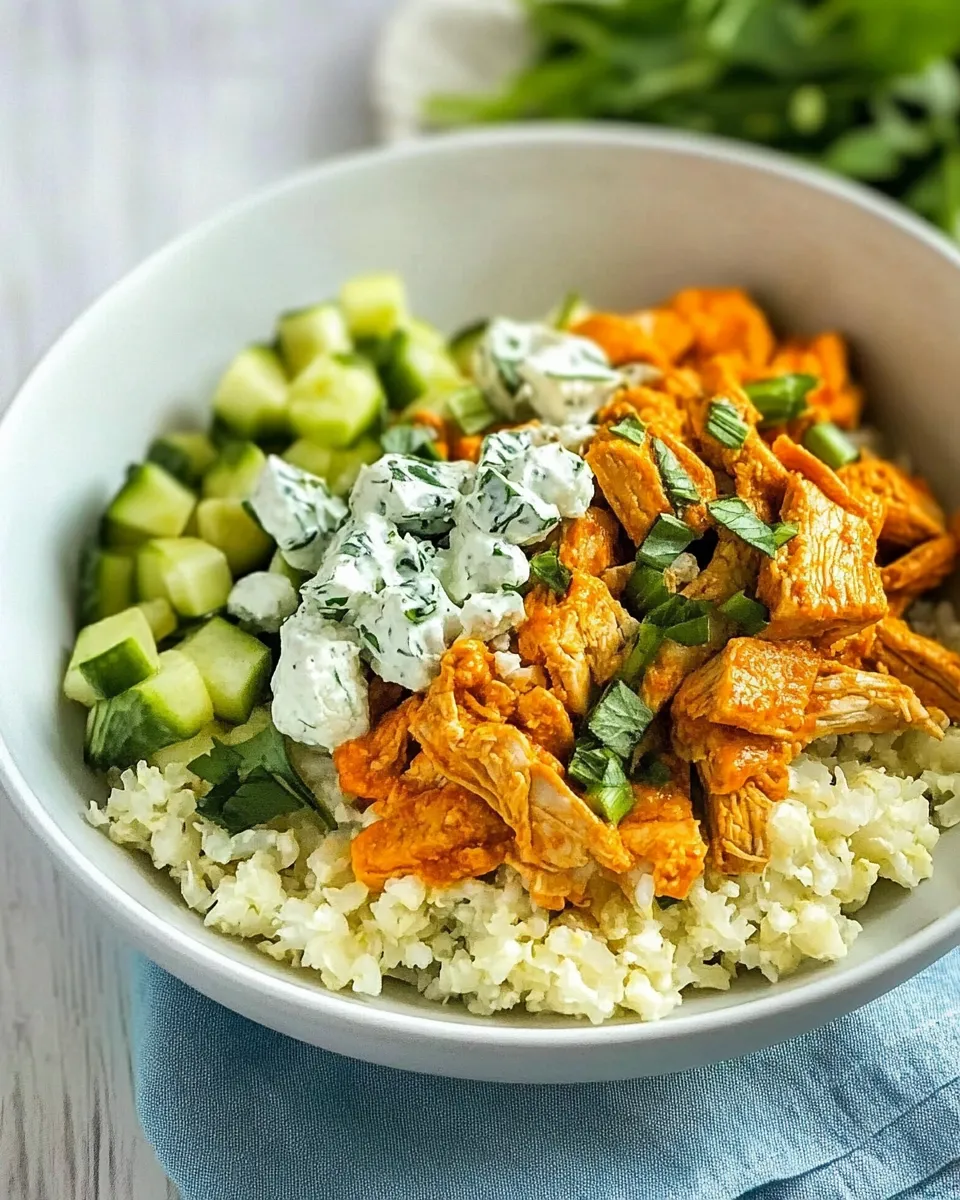 Easy Buffalo Chicken Cauliflower Rice Bowl recipe photo