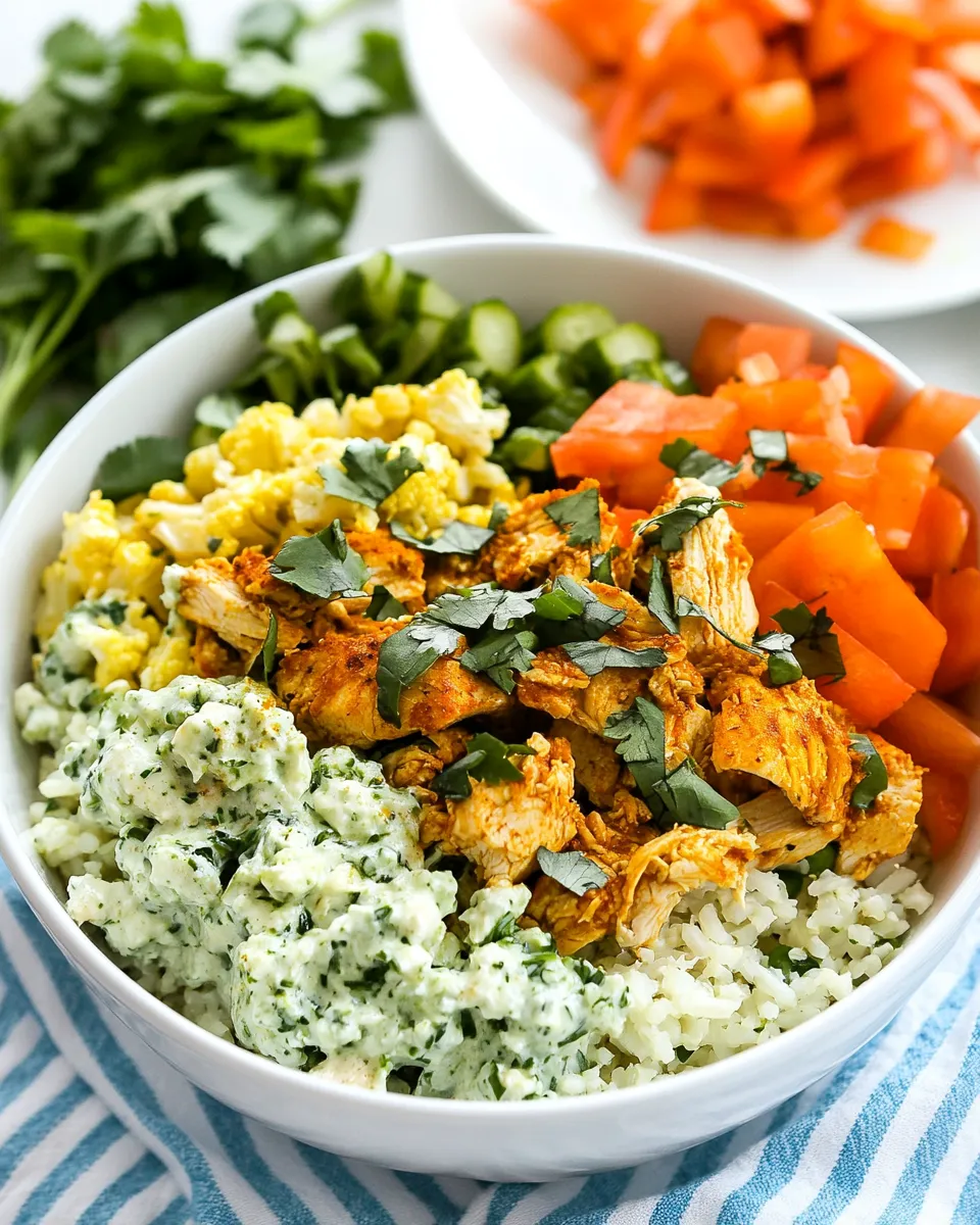 Delicious Buffalo Chicken Cauliflower Rice Bowl dish photo