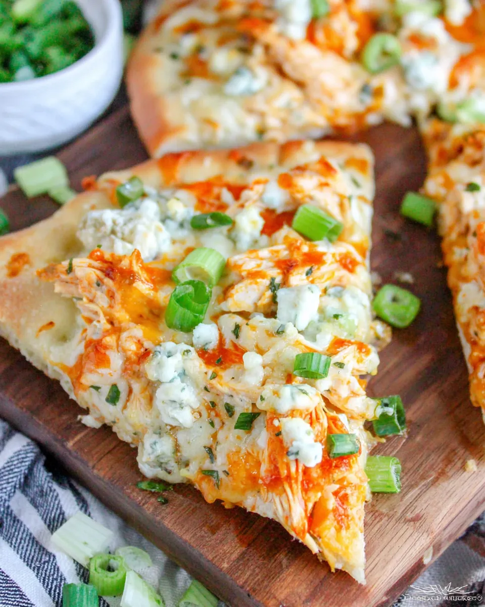 Delicious Buffalo Chicken Flatbread plate image