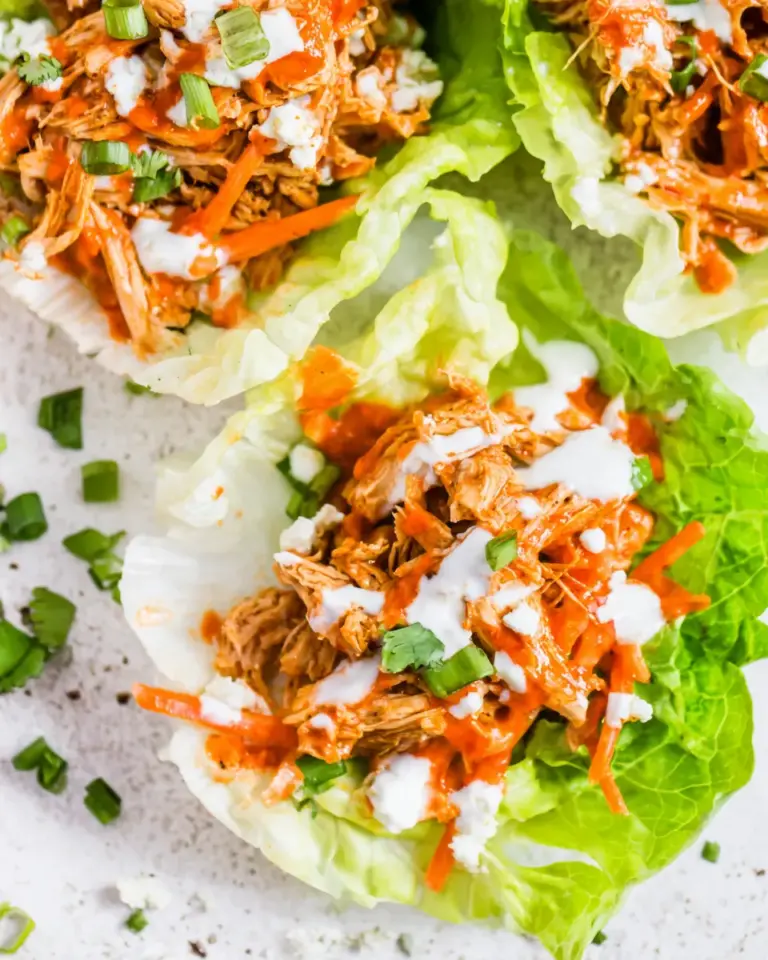 Homemade Buffalo Chicken Lettuce Wraps (Slow Cooker, Instant Pot) photo
