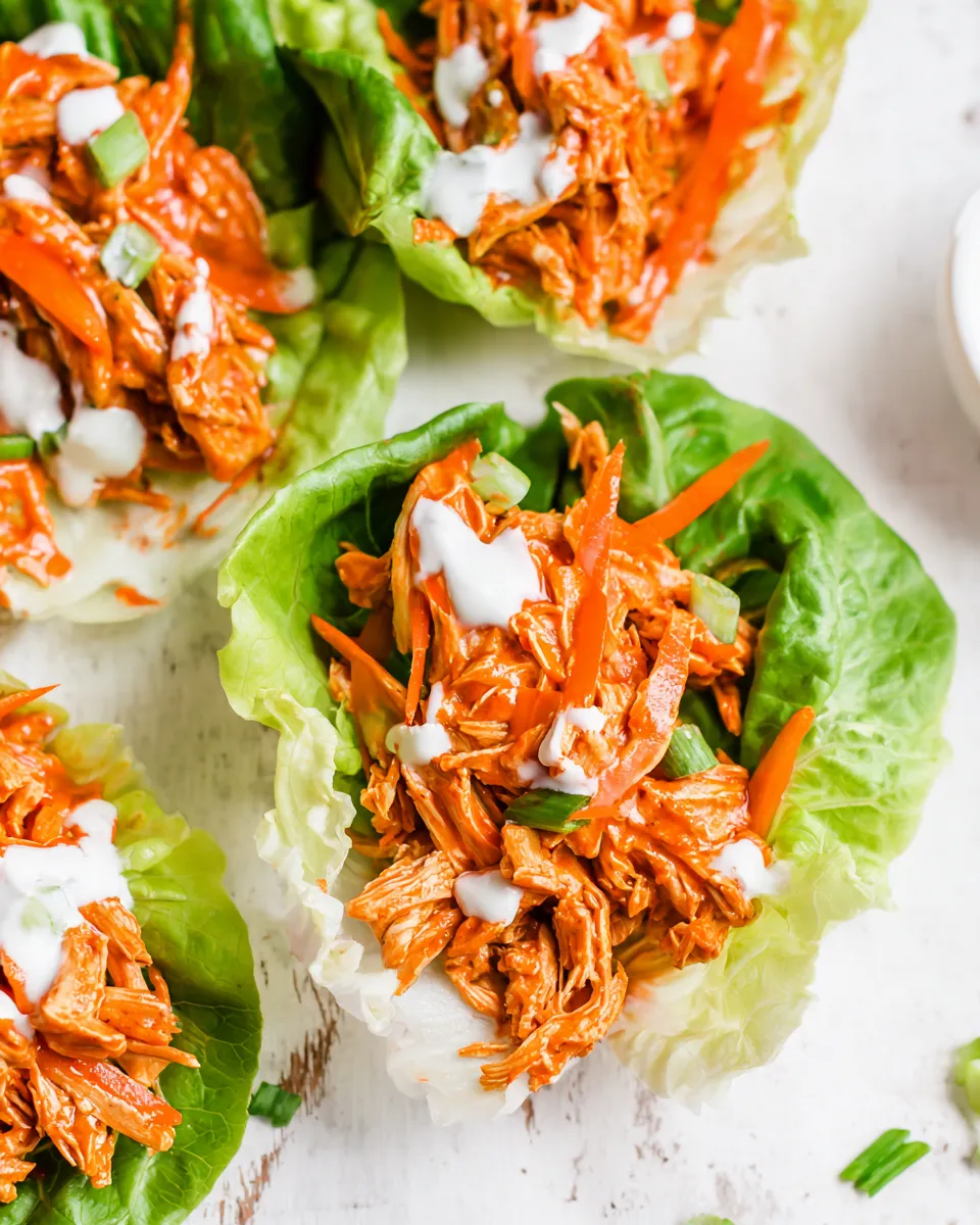 Classic Buffalo Chicken Lettuce Wraps (Slow Cooker, Instant Pot) recipe image