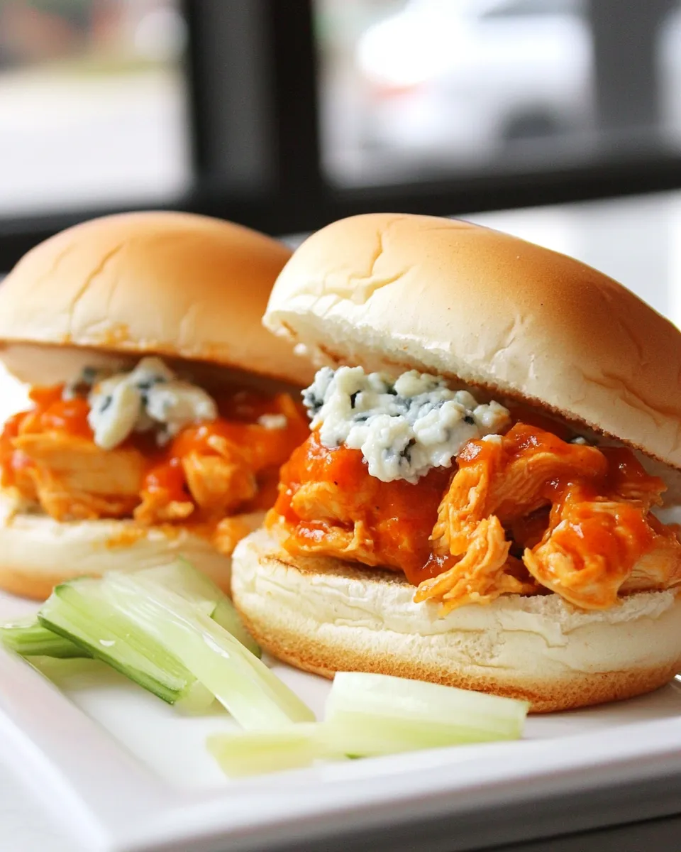 Easy Buffalo Chicken and Blue Cheese Sliders recipe photo