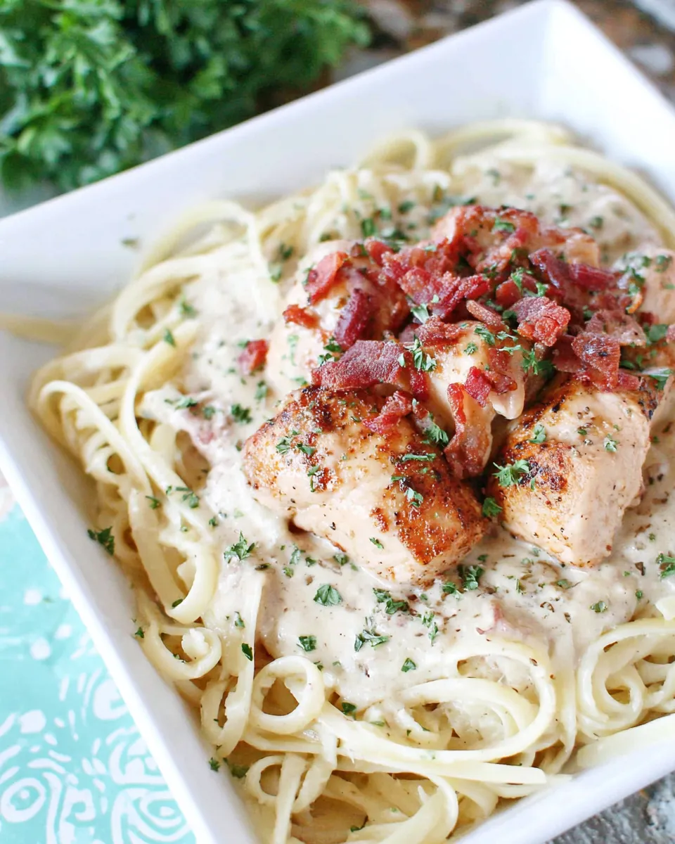 Homemade Cajun Chicken Alfredo Recipe with Linguine Pasta photo