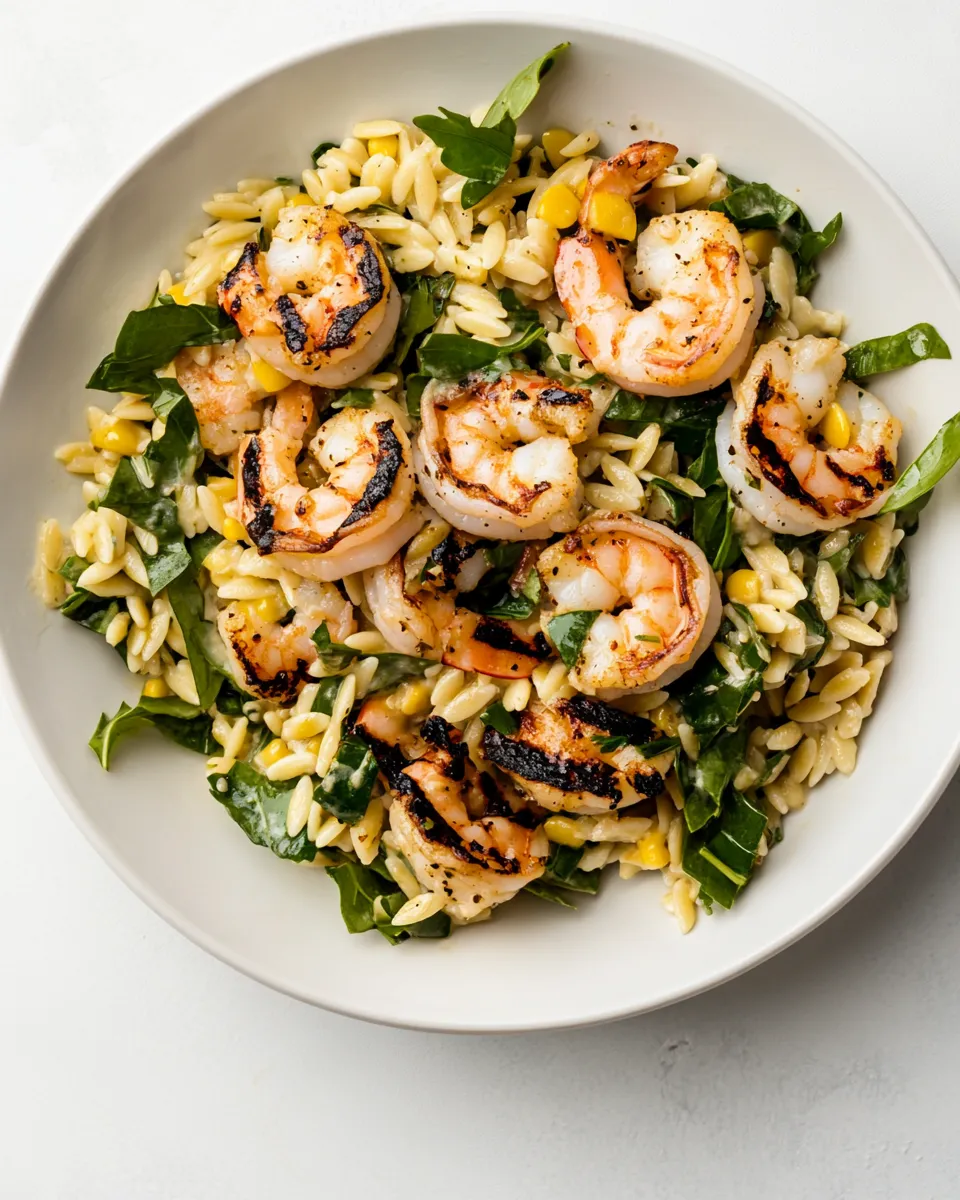 Homemade Cajun Grilled Shrimp and Orzo Salad photo