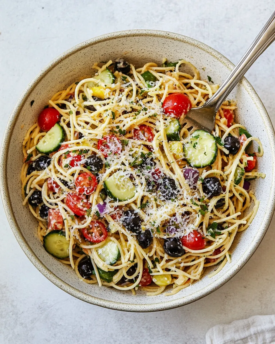 Delicious California Spaghetti Salad plate image