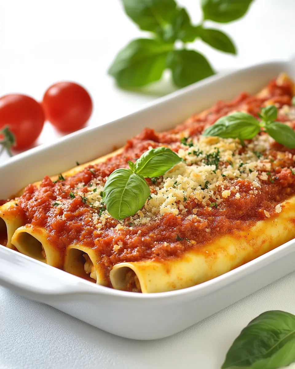 Homemade Cannelloni with Basil Tomato Sauce photo