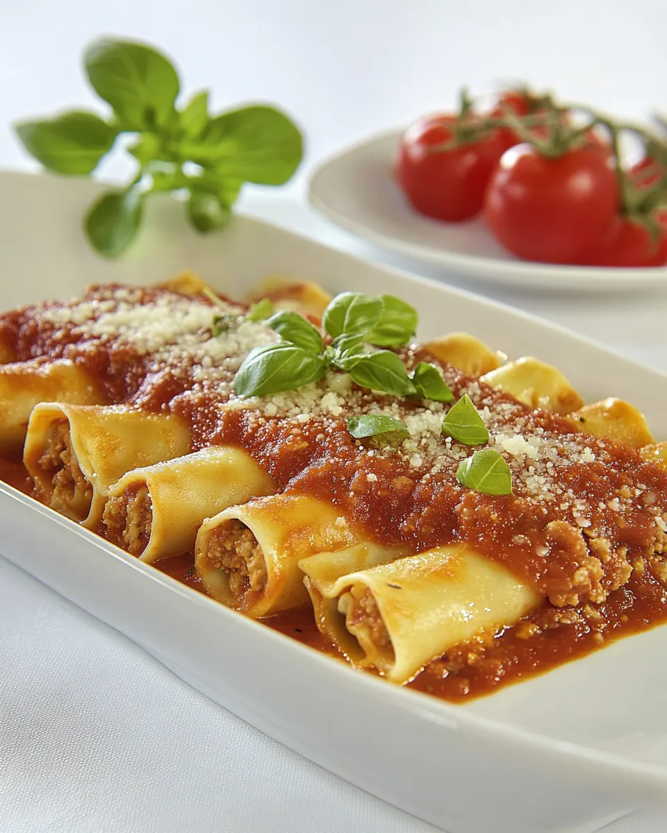 Delicious Cannelloni with Basil Tomato Sauce plate image