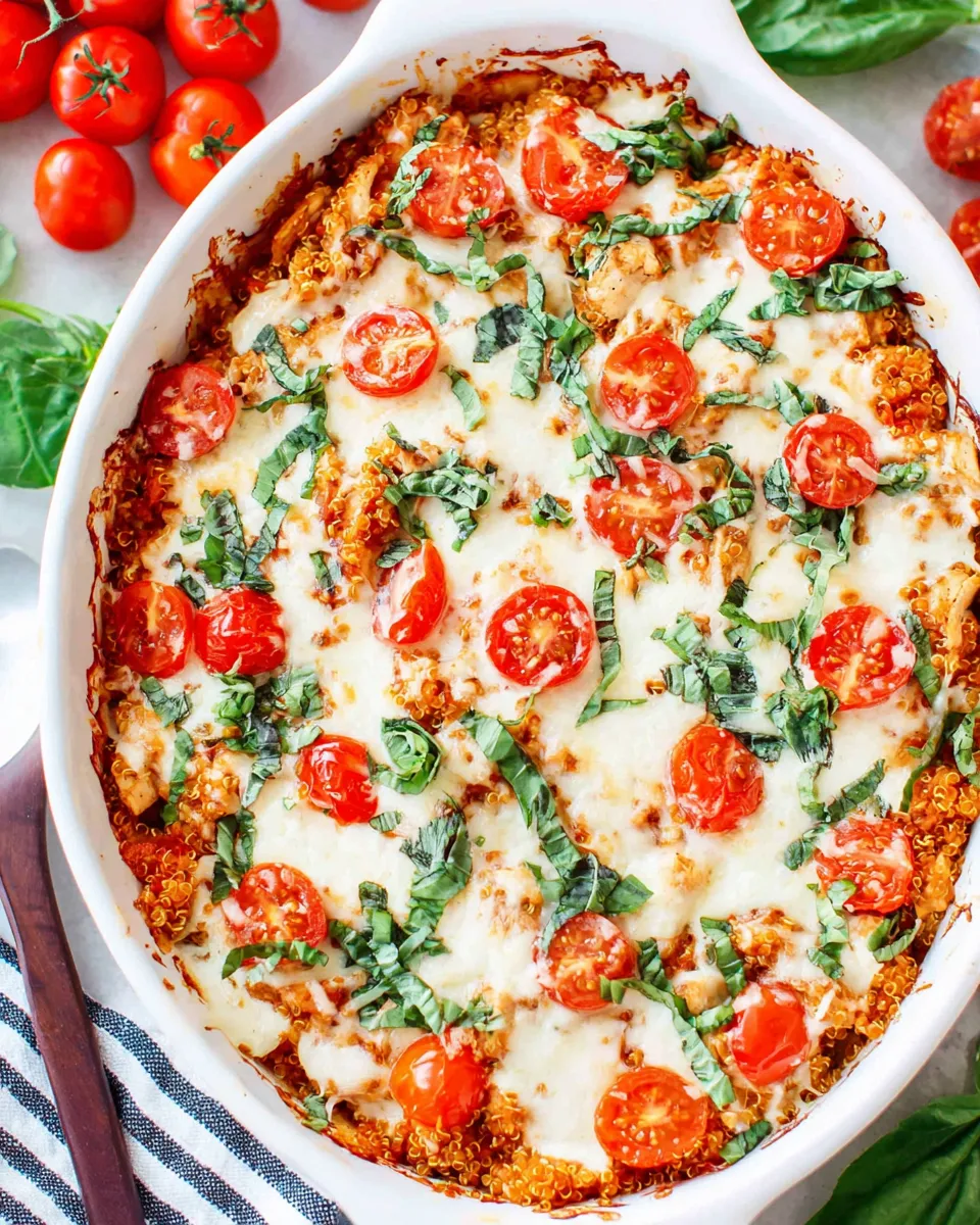 Homemade Caprese Chicken and Quinoa Casserole photo