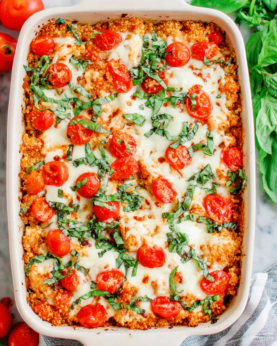 Easy Caprese Chicken and Quinoa Casserole recipe photo