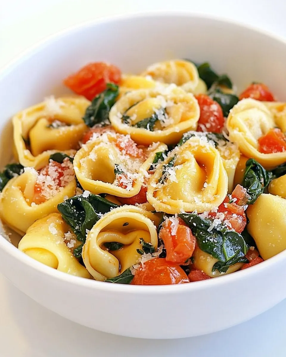 Homemade Cheese Tortellini with Spinach and Slow Roasted Tomatoes photo