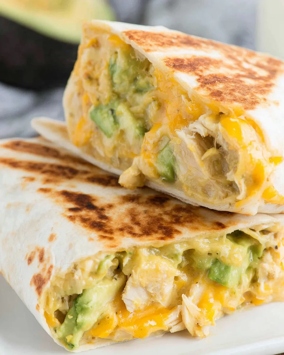 Classic Cheesy Chicken Avocado Burrito Wrap image