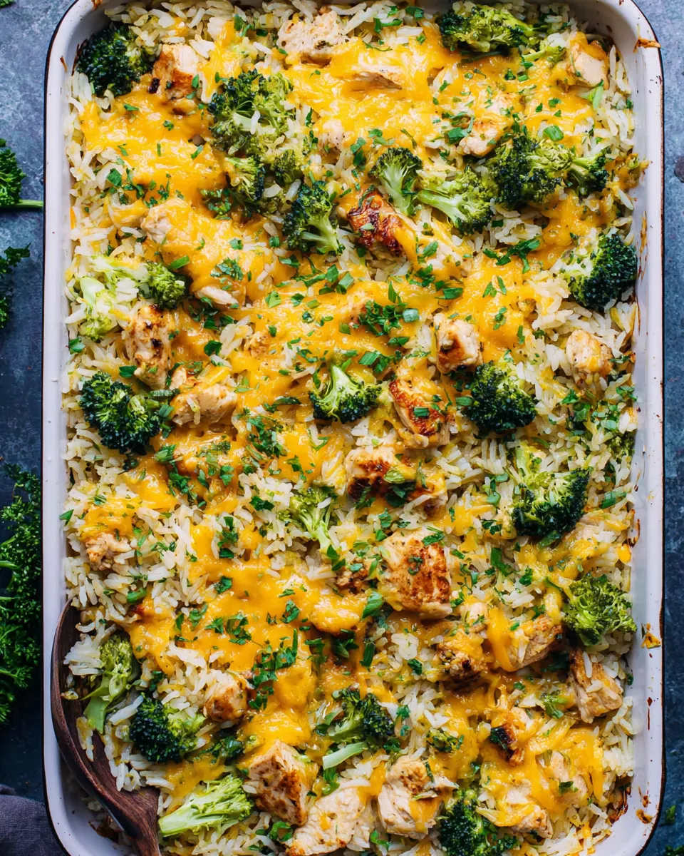 Classic Cheesy Chicken, Broccoli, and Rice recipe image
