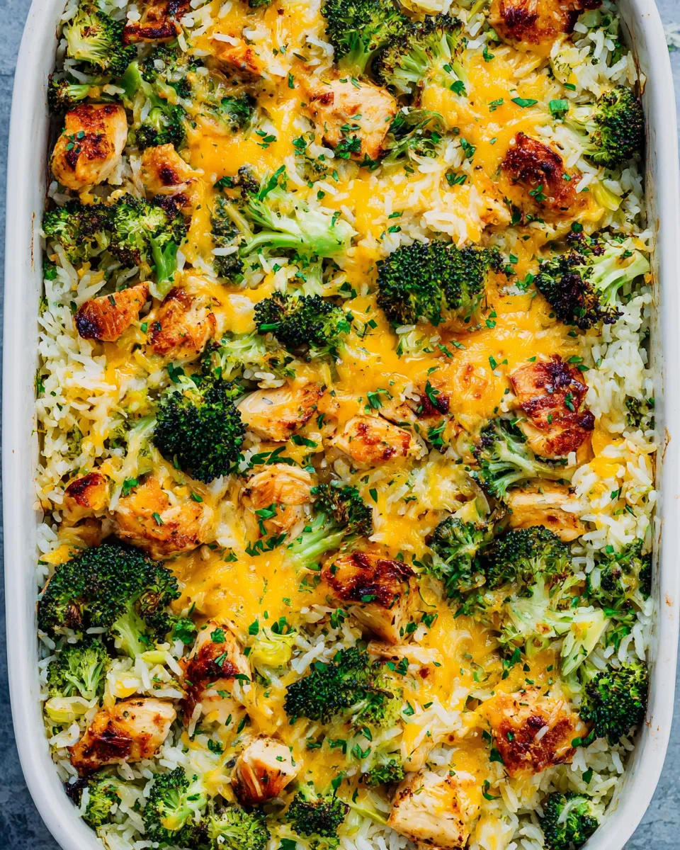 Easy Cheesy Chicken, Broccoli, and Rice food shot