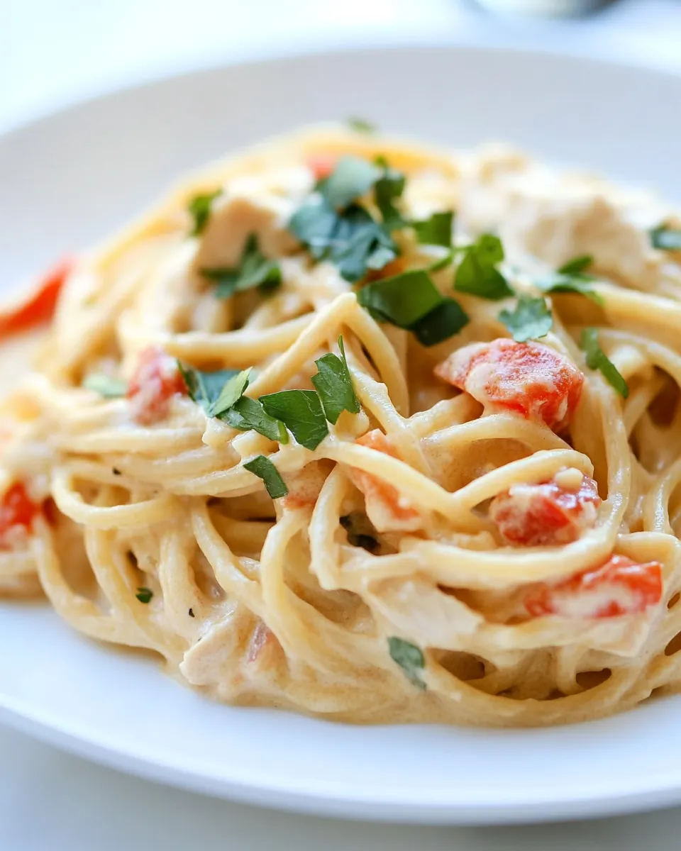 Delicious Cheesy Chicken Spaghetti Recipe shot