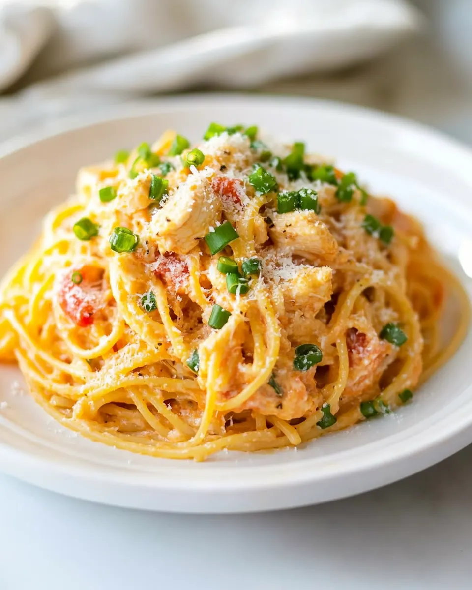 Delicious Cheesy Chicken Spaghetti with Rotel dish photo