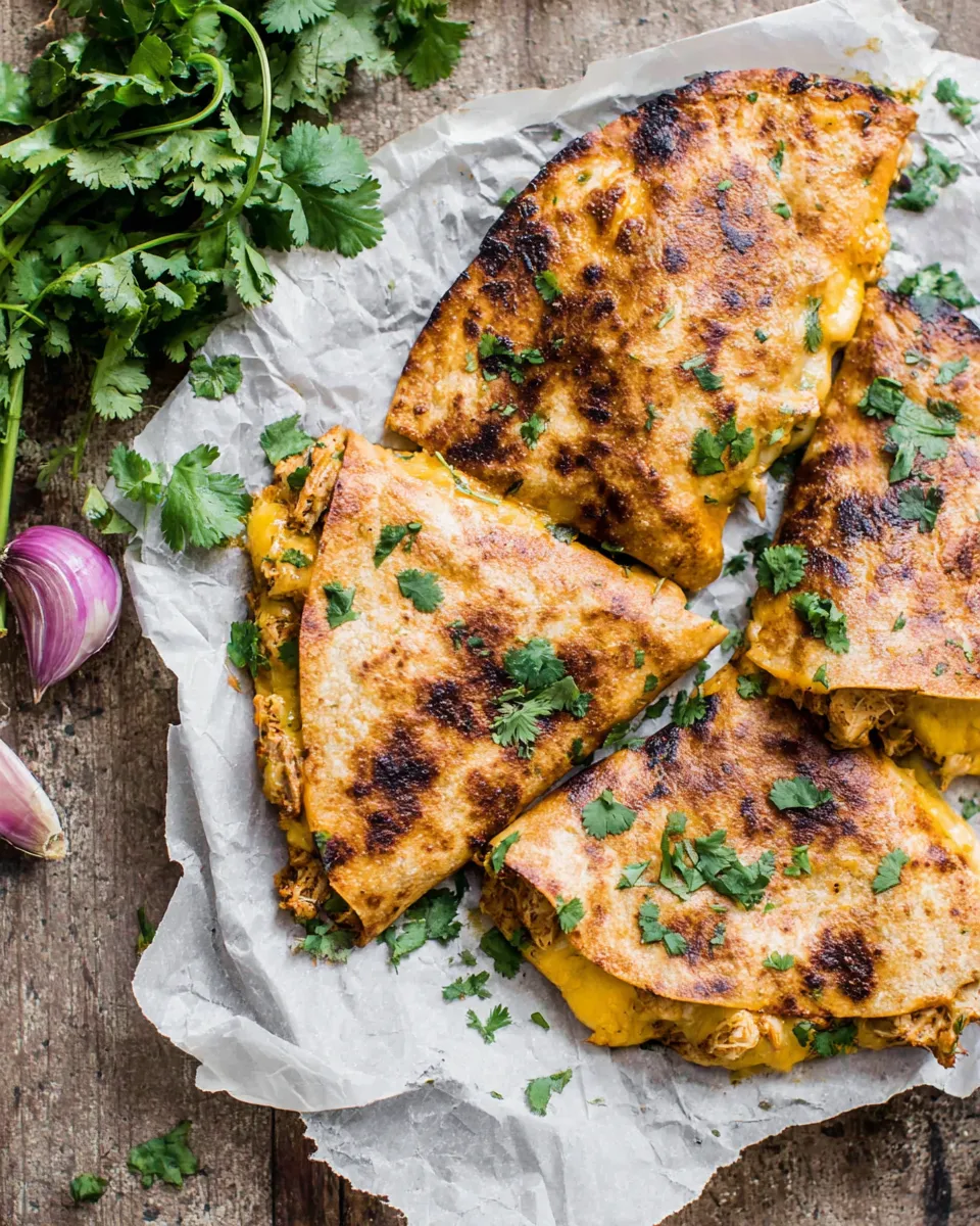 Homemade Cheesy Chipotle Adobo Chicken Quesadillas. recipe photo