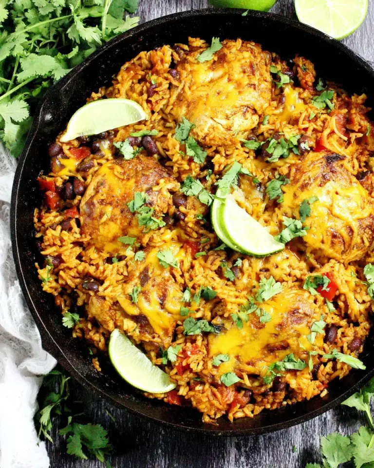 Homemade Cheesy Fiesta Chicken and Rice Skillet recipe photo