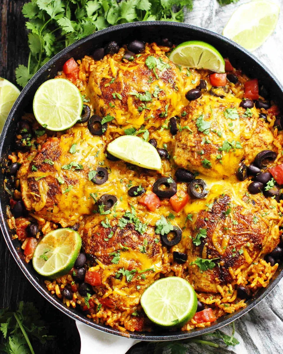 Classic Cheesy Fiesta Chicken and Rice Skillet dish photo