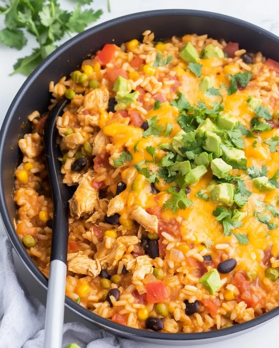 Homemade Cheesy Mexican Chicken And Rice (One Pot!) photo