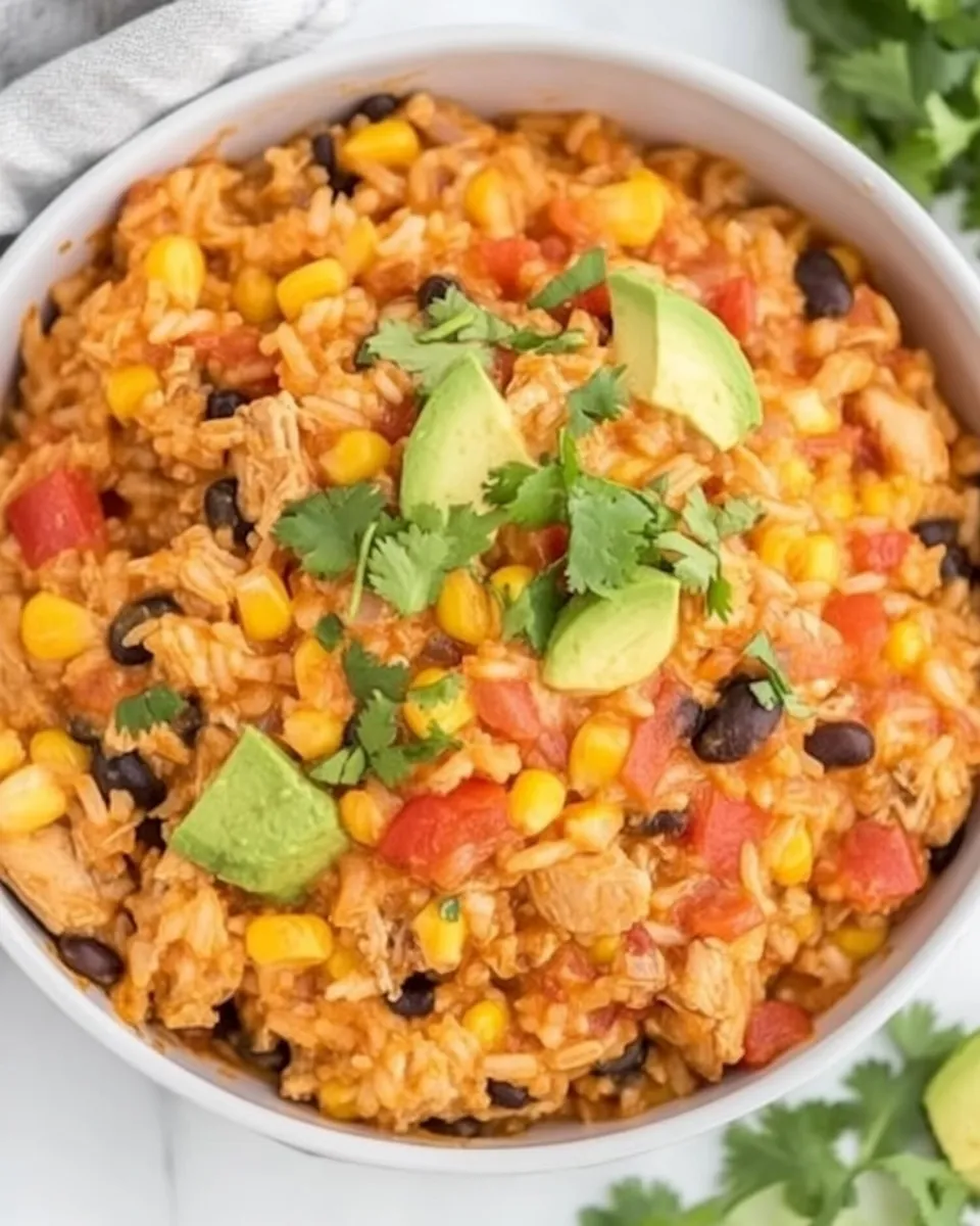 Classic Cheesy Mexican Chicken And Rice (One Pot!) image