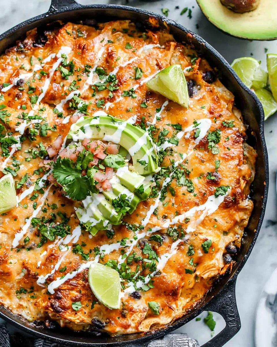 Classic Cheesy Rotisserie Chicken Enchilada Skillet recipe image