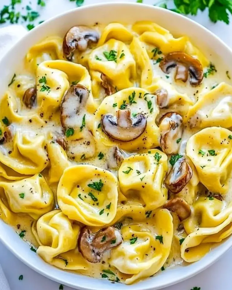 Homemade Cheesy Tortellini with Mushrooms photo