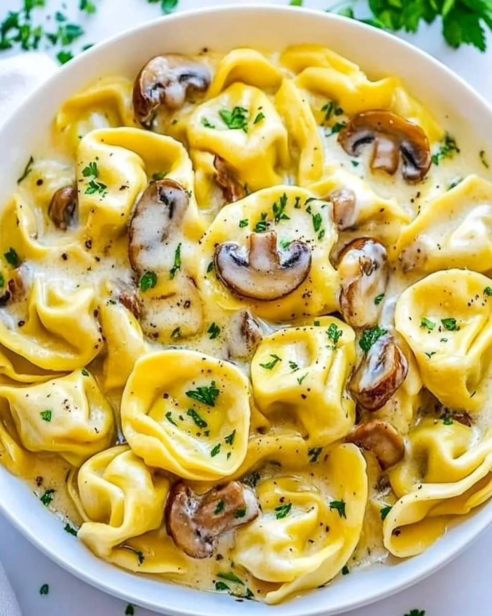 Homemade Cheesy Tortellini with Mushrooms photo