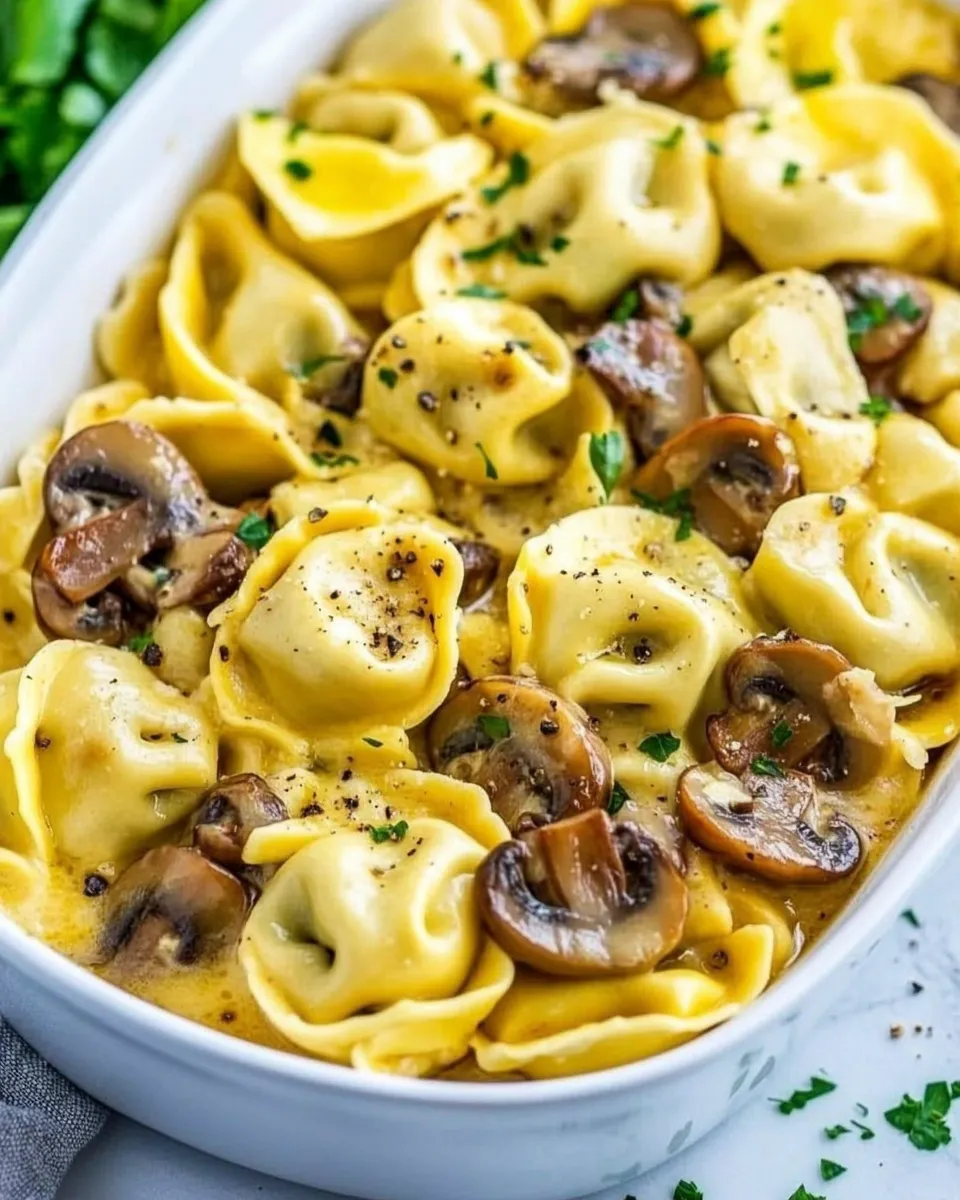 Easy Cheesy Tortellini with Mushrooms recipe photo