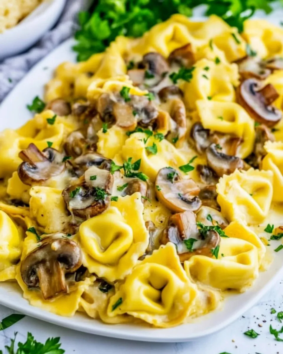 Delicious Cheesy Tortellini with Mushrooms dish photo