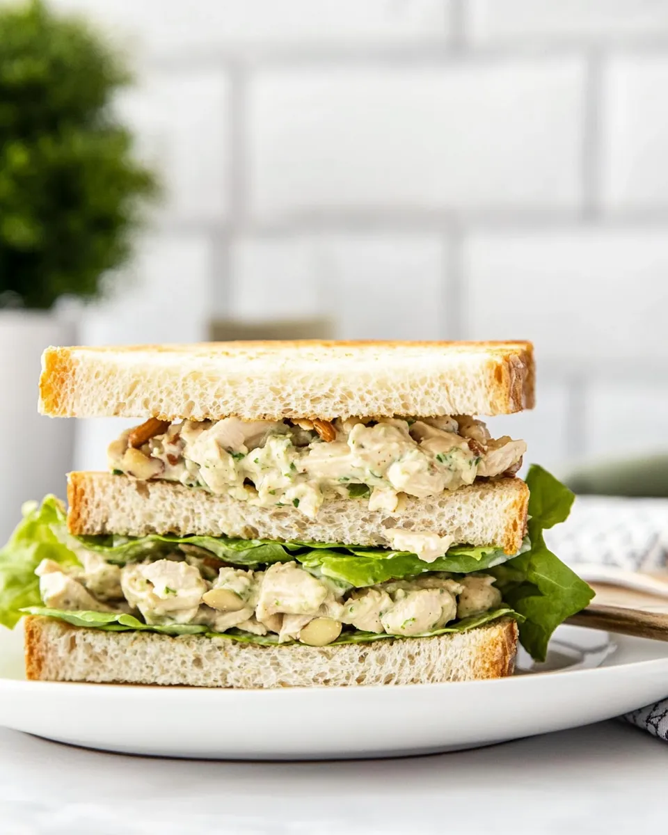 Homemade Chicken Almond Salad Sandwiches photo