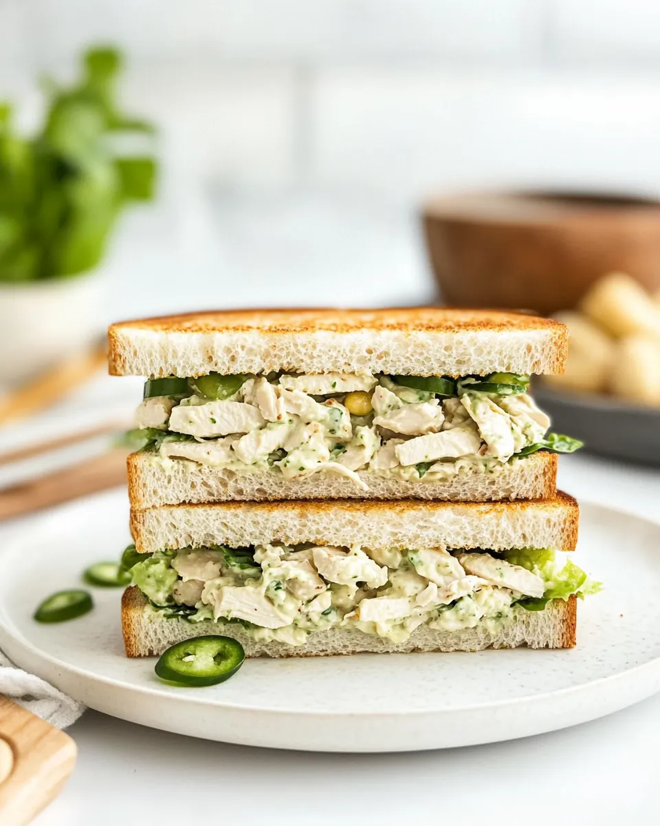 Delicious Chicken Almond Salad Sandwiches plate image